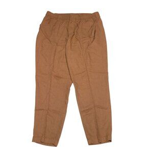 Old Navy Linen Pants Drawstring Brown Womens Large Pockets Casual Beach